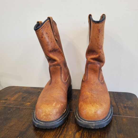 Red Wing Pecos 899 Men\'s Size 8.5D Leather Pull-On Boots Steel Toe Electric main image 5